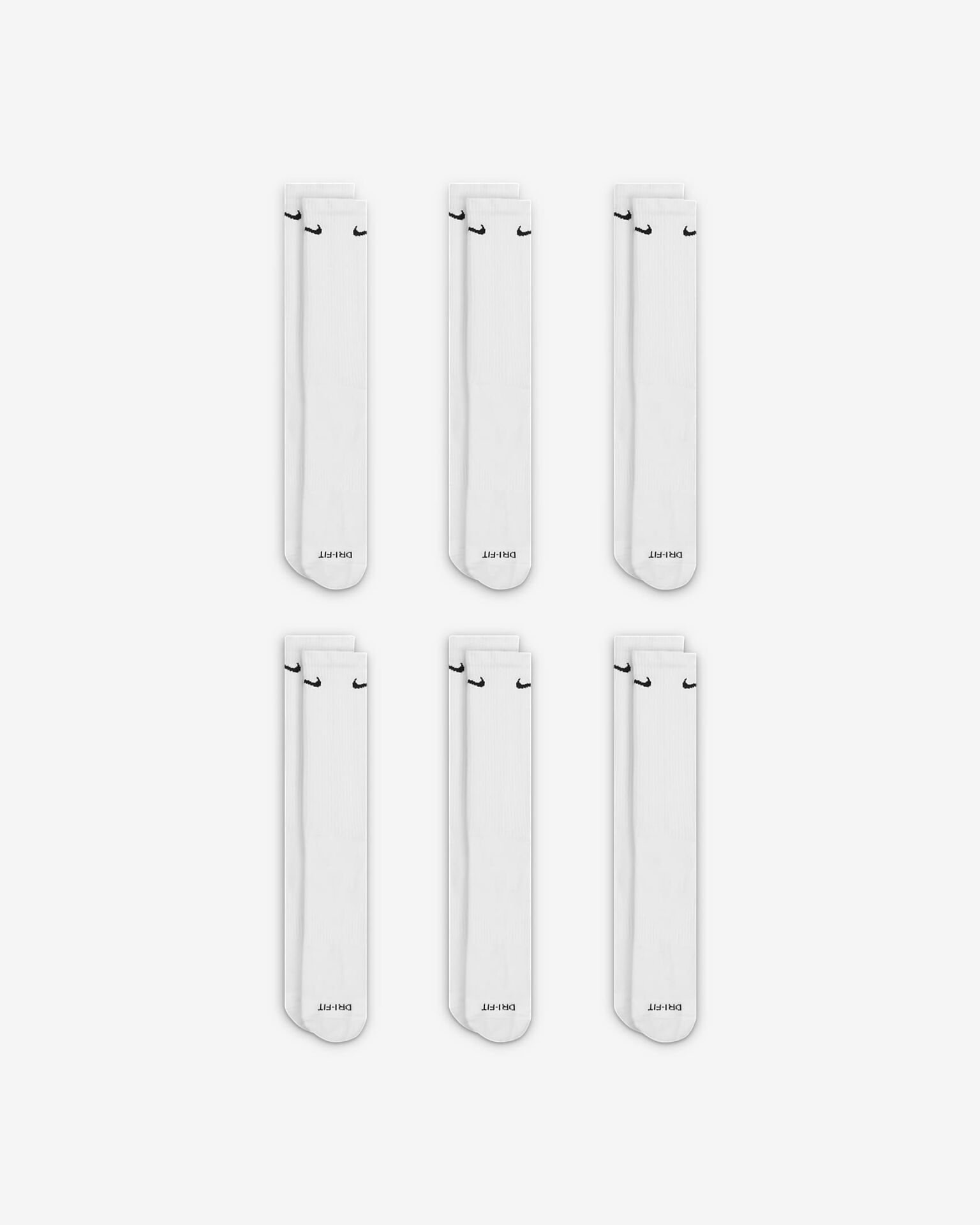 Nike Everyday Plus Cushioned Crew Unisex Beyaz Günlük Stil Çorap 6'Lı
