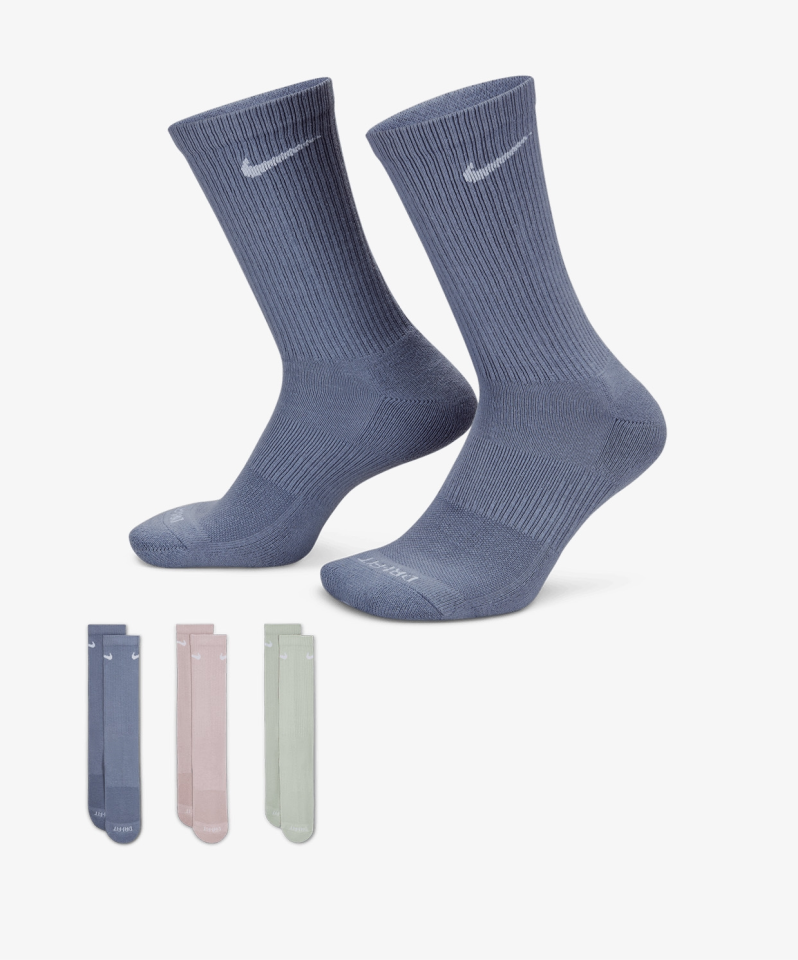 Nike Everyday Plus Cushioned Crew Antrenman Çorapları (3 Çift)