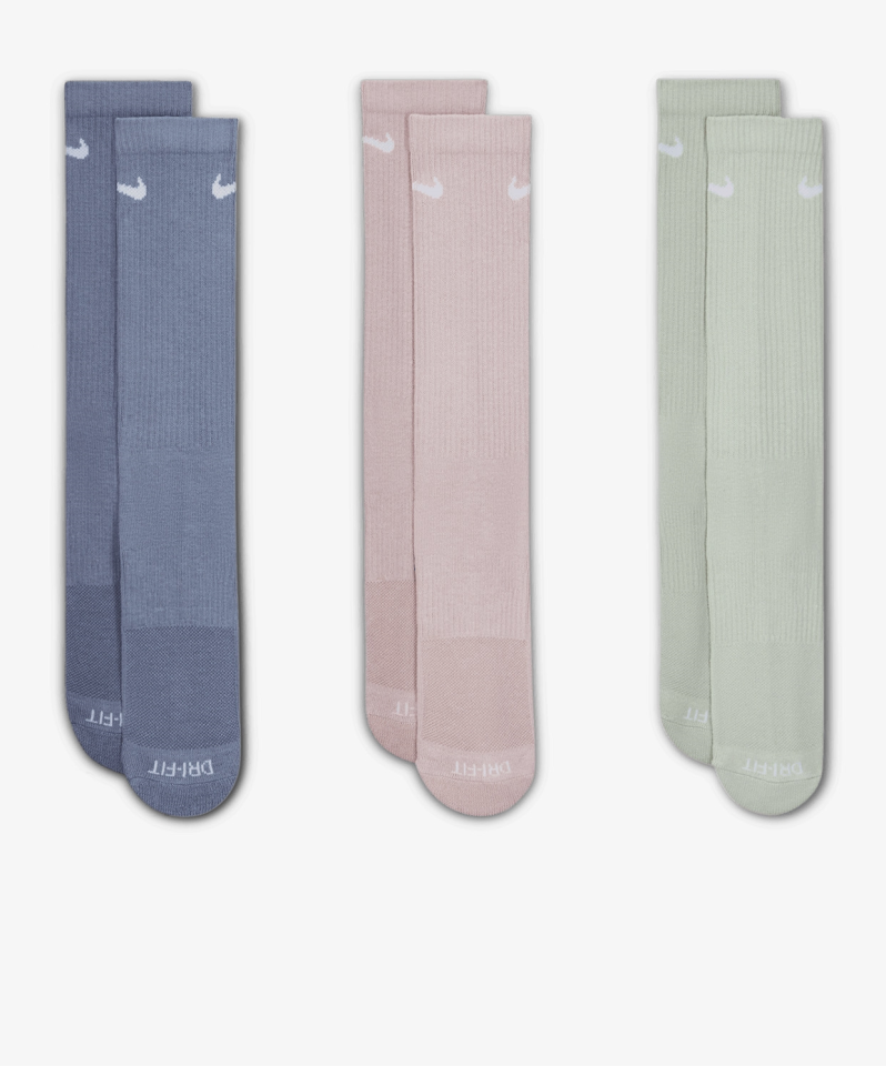 Nike Everyday Plus Cushioned Crew Antrenman Çorapları (3 Çift)