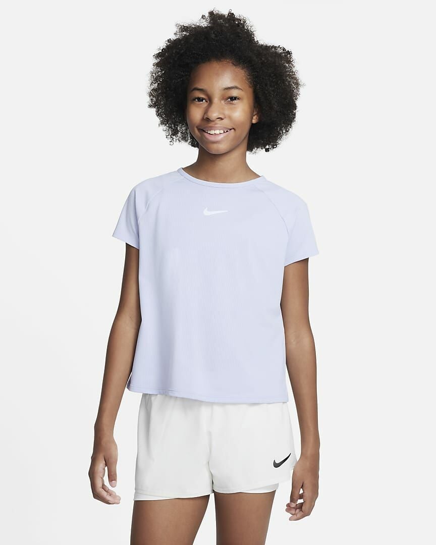 Nikecourt Dri-Fit Victory Genç Kız Çocuk Kısa Kollu Tenis Üstü