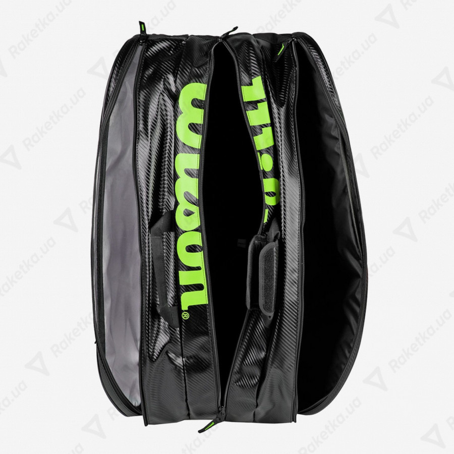 Wilson Elite Racket Bag 15 Pack Special Edition - Black, Green