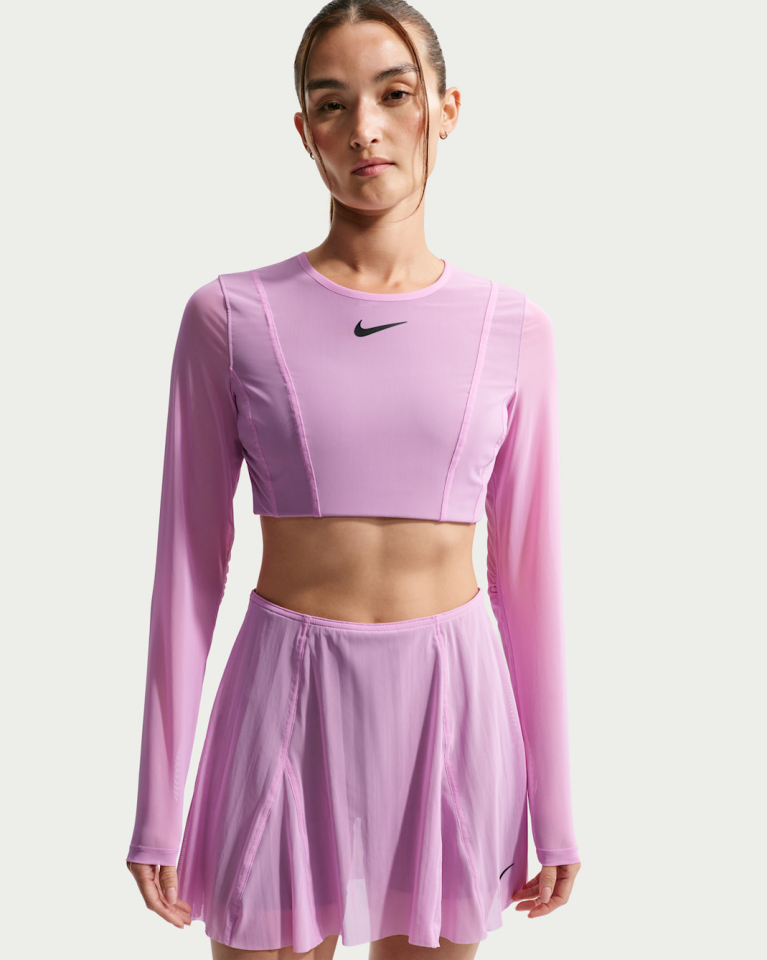 NikeCourt Slam Uzun Kollu Crop Kadın Tenis Üstü