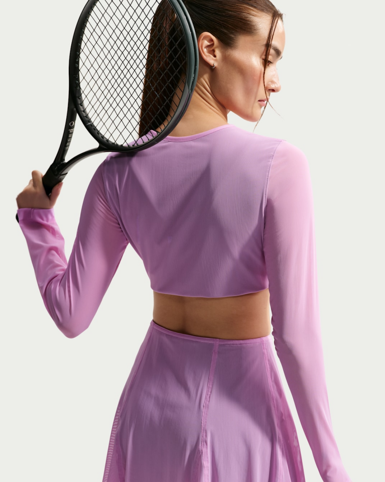 NikeCourt Slam Uzun Kollu Crop Kadın Tenis Üstü