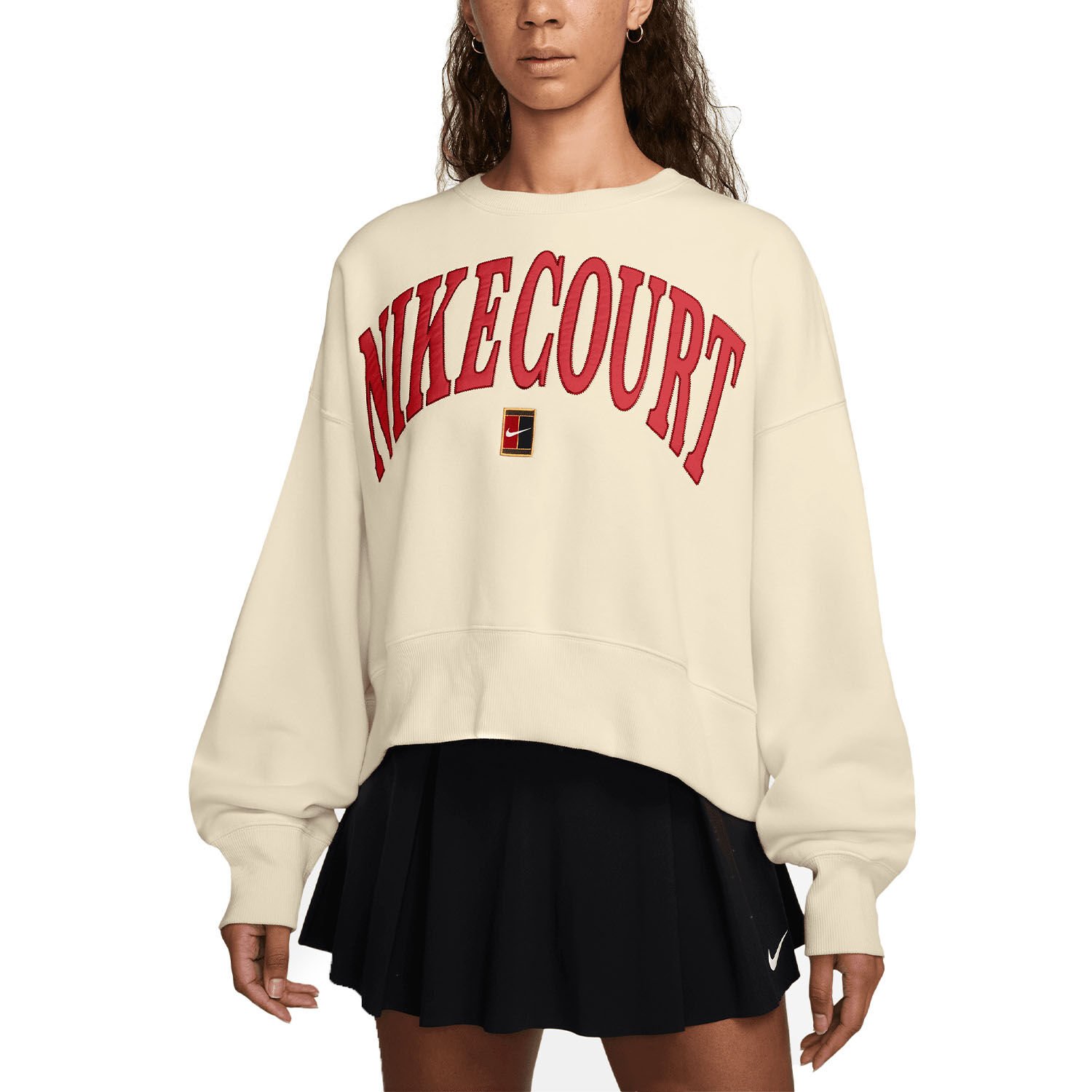 NikeCourt Heritage Phoenix Fleece Ekstra Bol Kesimli Crew Yakalı Kadın Tenis Sweatshirt'ü