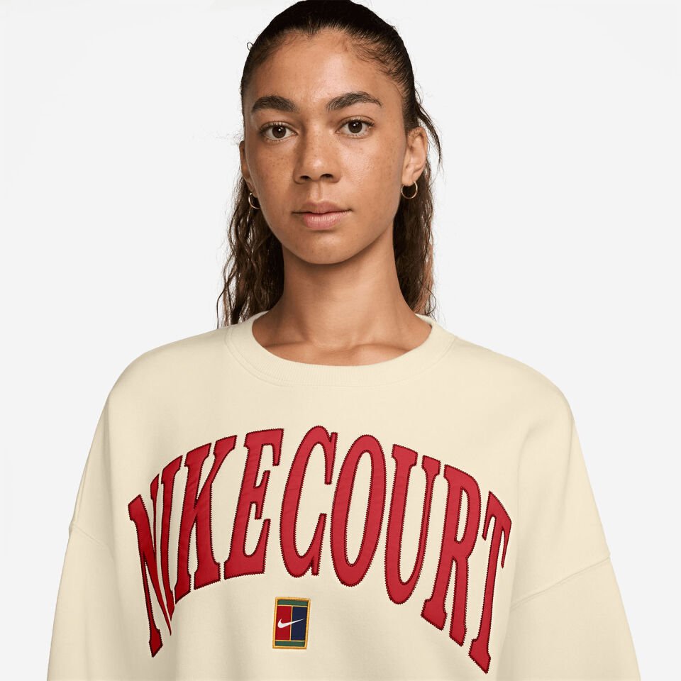 NikeCourt Heritage Phoenix Fleece Ekstra Bol Kesimli Crew Yakalı Kadın Tenis Sweatshirt'ü