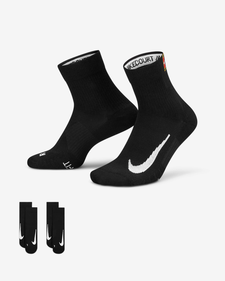 NikeCourt Multiplier Max Tenis Bilek Çorapları (2 Çift)