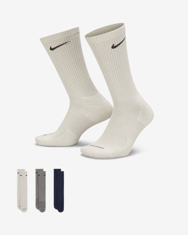 Nike Everyday Plus Cushioned Crew Antrenman Çorapları (3 Çift)