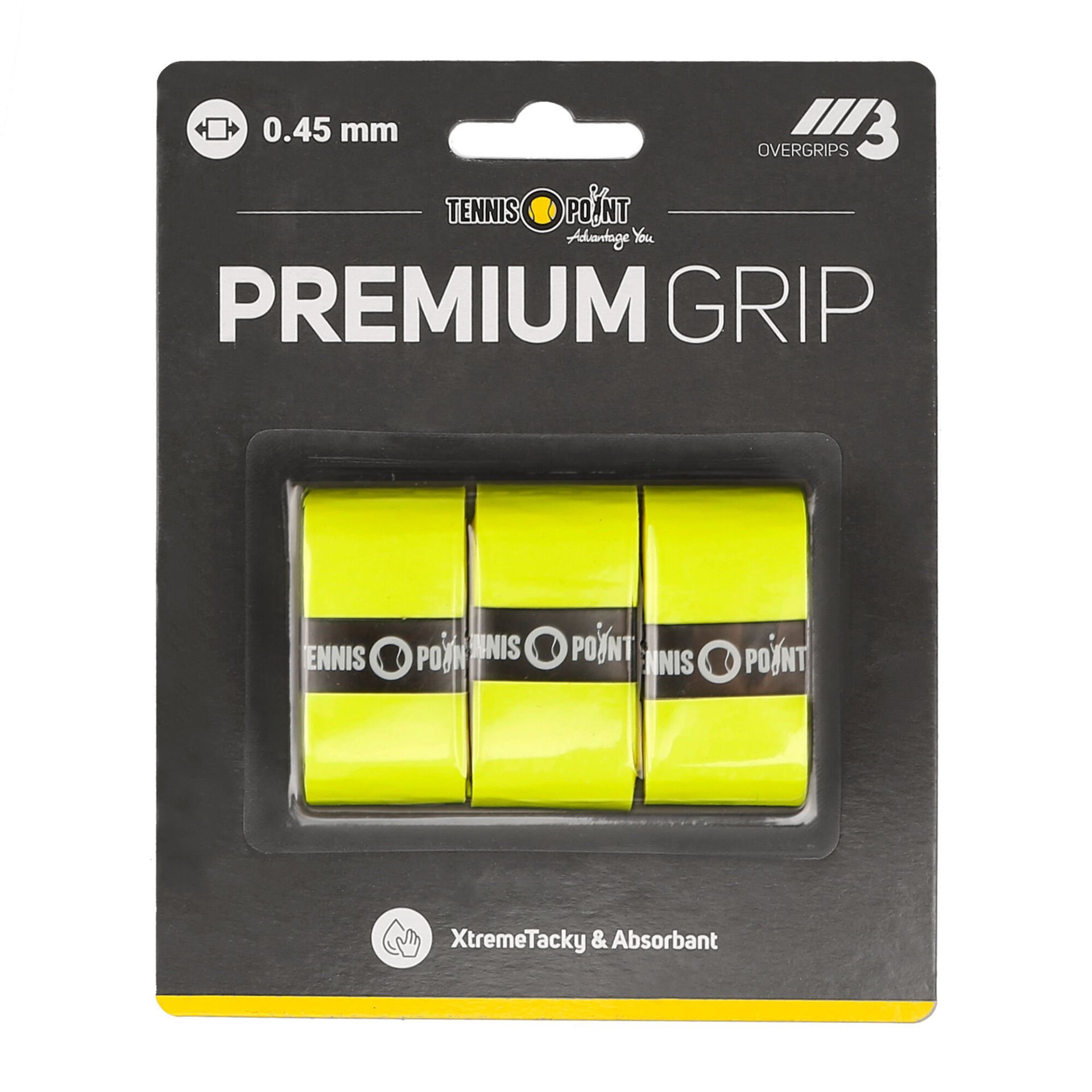 Tennis-Point Premium Grip 3 Pack - Yellow
