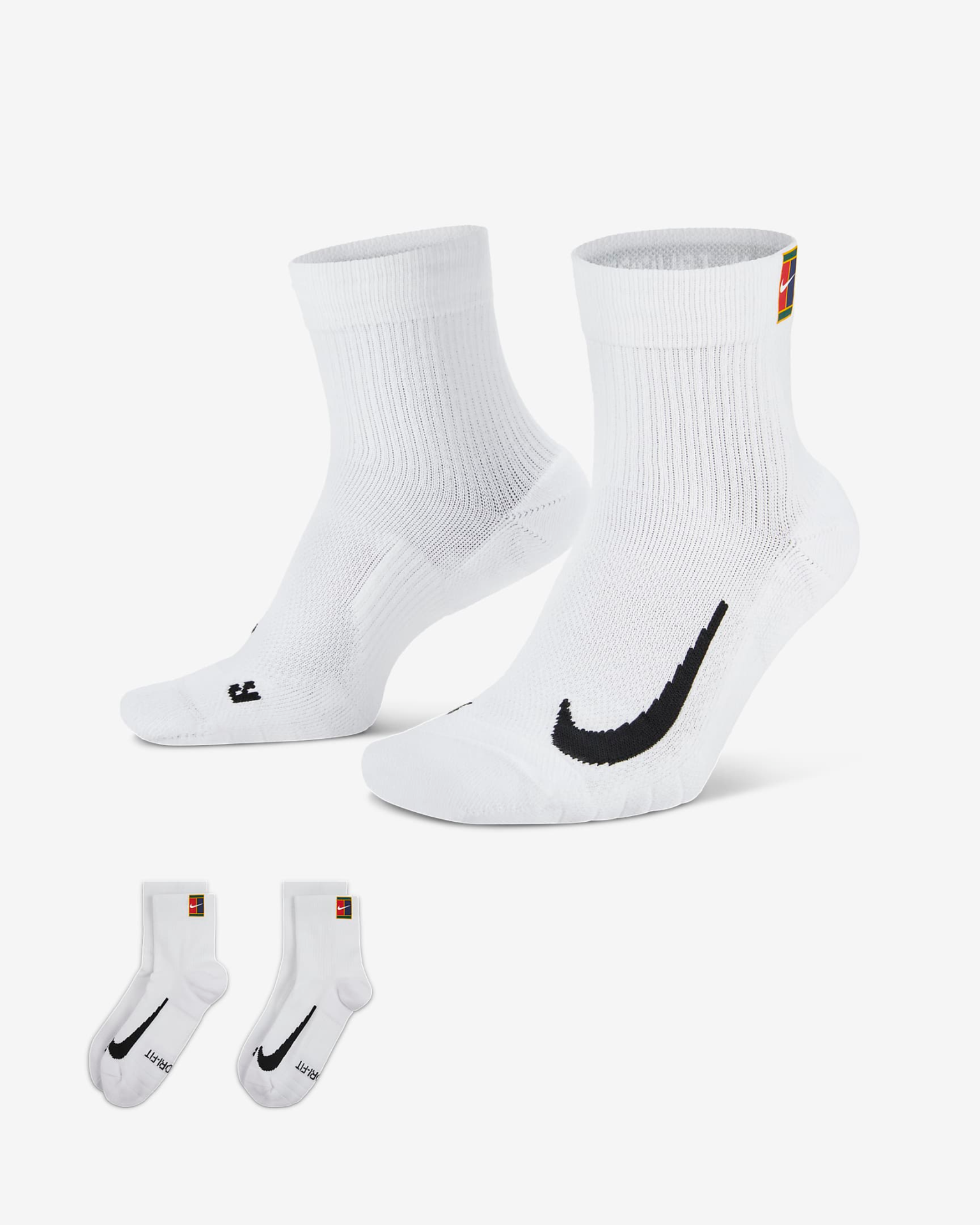 NikeCourt Multiplier Max Tenis Bilek Çorapları (2 Çift)