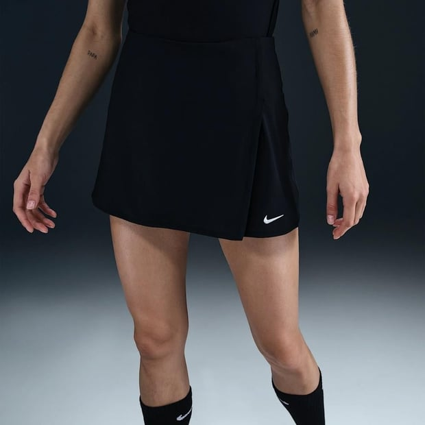 Nike Victory Dri-FIT Düz Tenis Eteği - Siyah